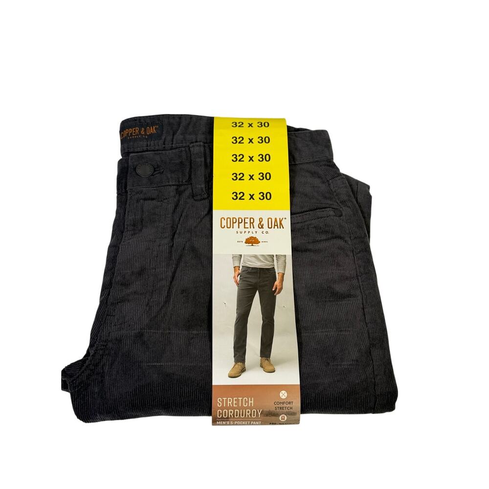 Copper & Oak Men’s Gray Corduroy Pants Size 32x30 New with Tags - Picture 1 of 5
